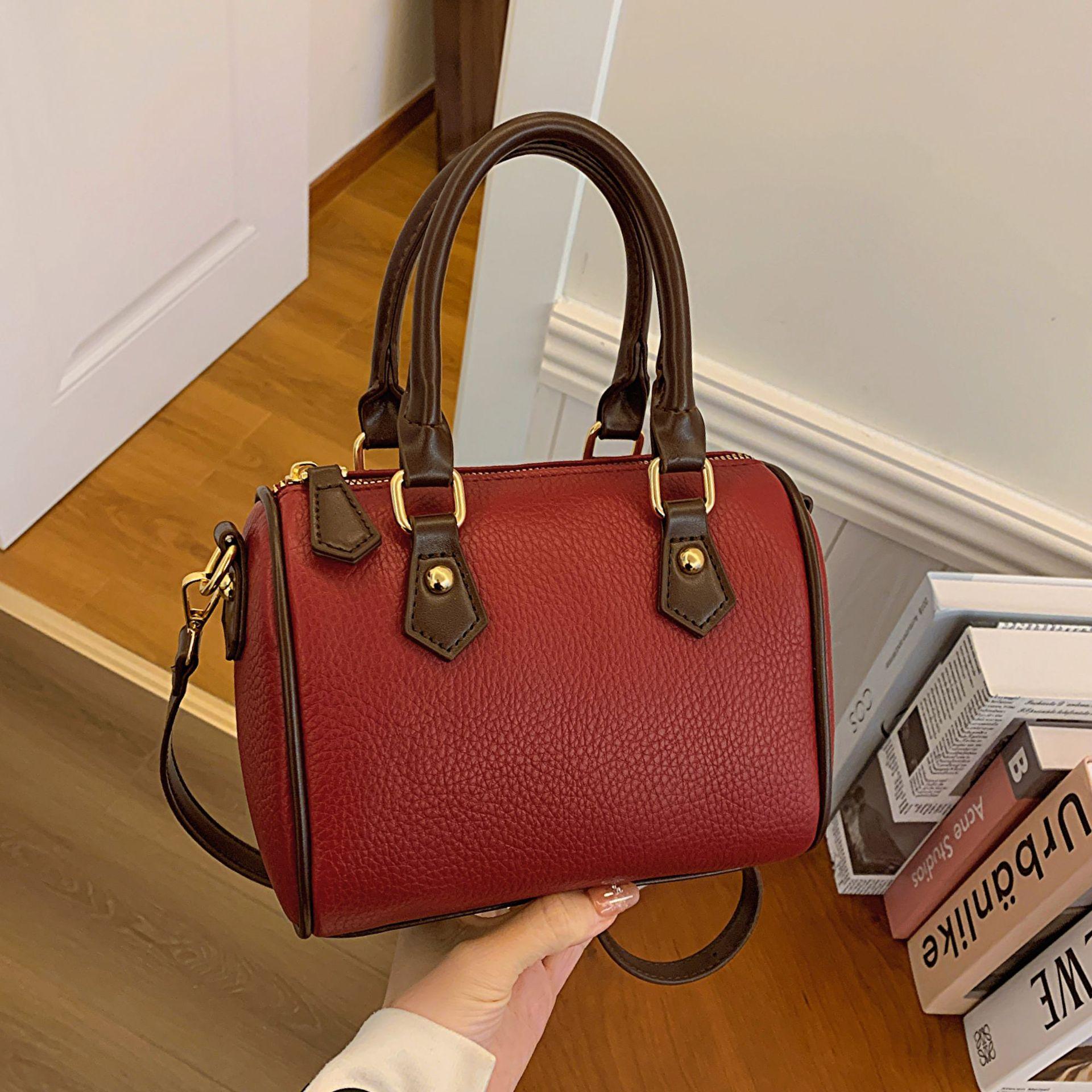 

Модная женская сумка через плечо сумка-мессенджер 2024 новая Бостонская переносная сумка-подушка с новой маленькой сумкой красный