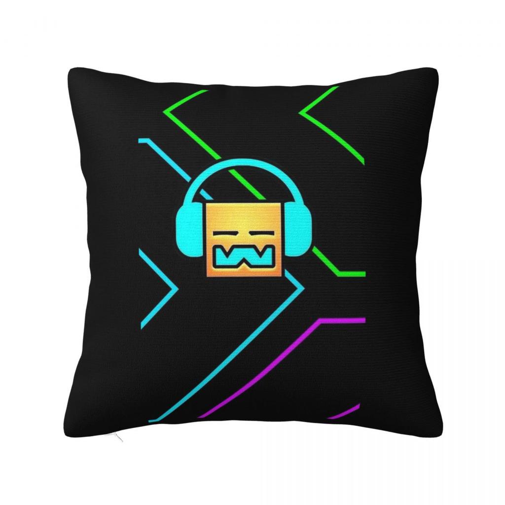 Video Game Geometry Dash Square Pillowcase Cushion Cover Pillow Case Throw Pillow Cover for Home Bedroom Car