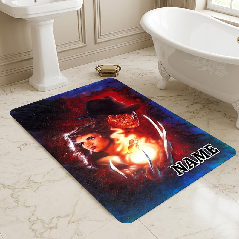 Custom Name Nightmare Icon Living Room Non-Slip Area Rug Soft Carpet for Bedroom Kids Playroom Sofa Office Home Decor Doormat