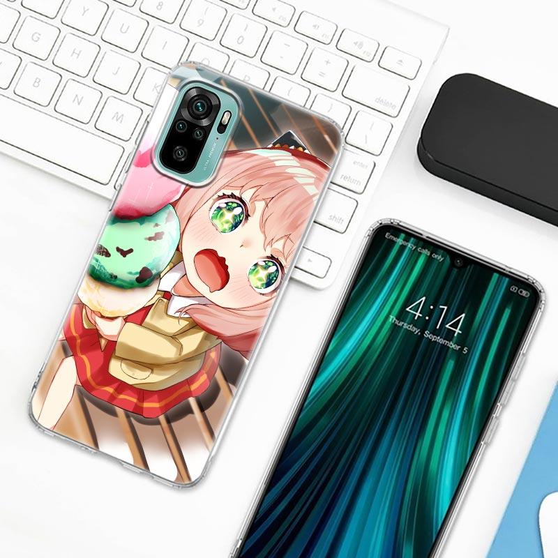Spy X Family Anya Forger Anime Phone Case For Xiaomi Redmi Note 9s 8 11 7 9 10 Pro 10s 11s 8Pro K40 Clear Cover Cute  Girl Cases