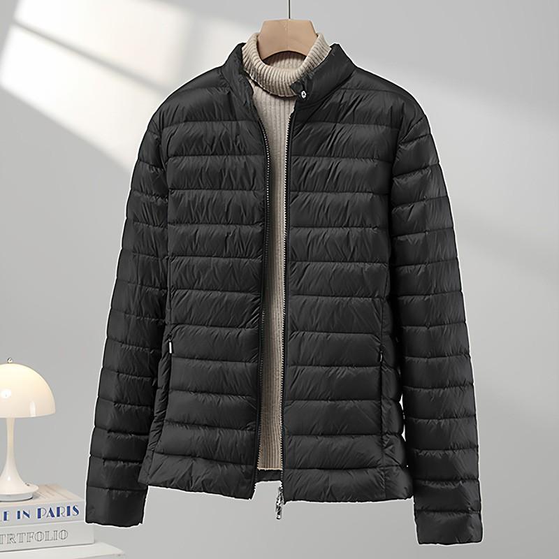 Womens Slim Fit Short Down Jacket With Stand Collar Lightweight Casual