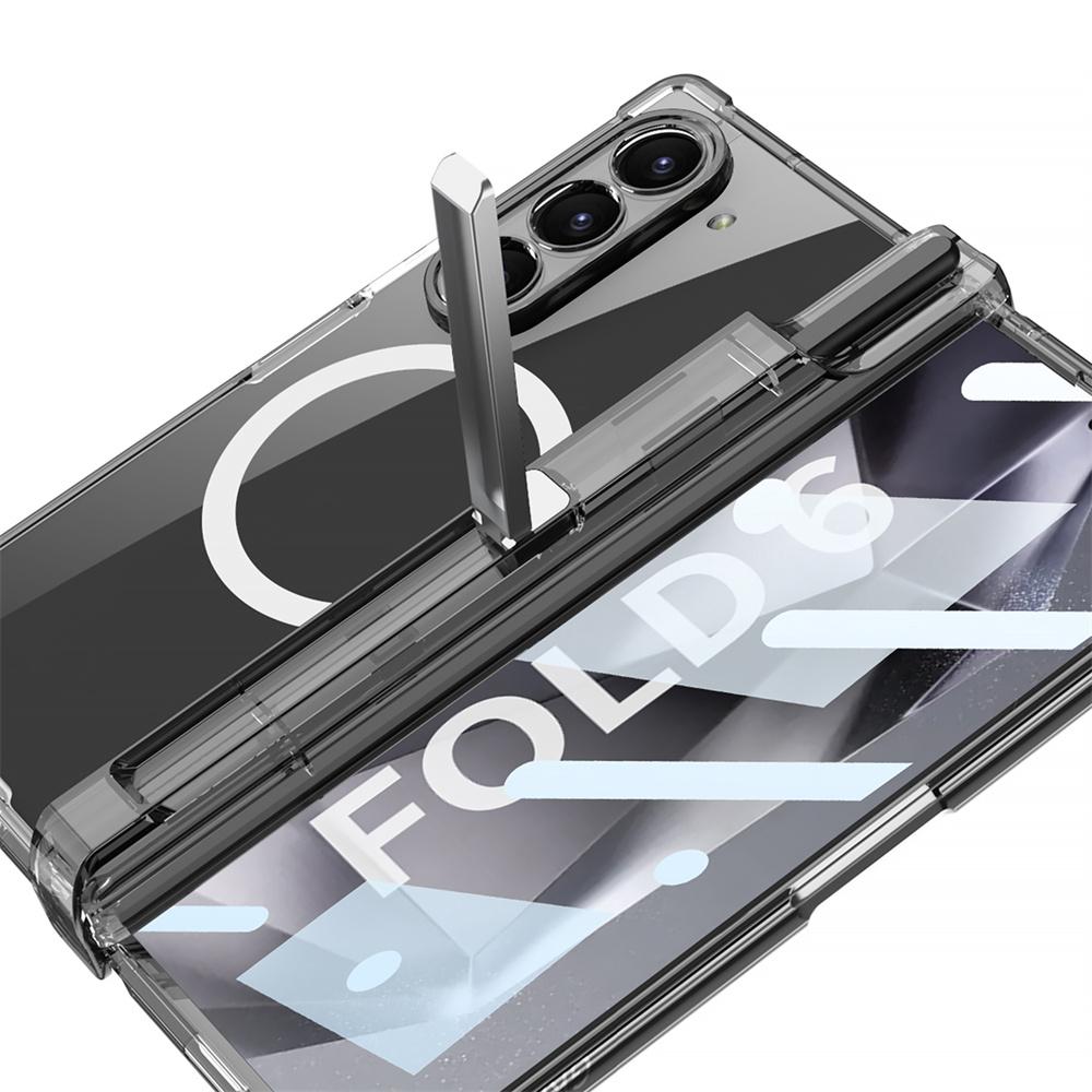 For Samsung Galaxy Z Fold 5 6 7Magsafe Case Transparent Airbag Hinge Protection Screen Protector Z Fold 6 Cover With S Pen Holder No Pen