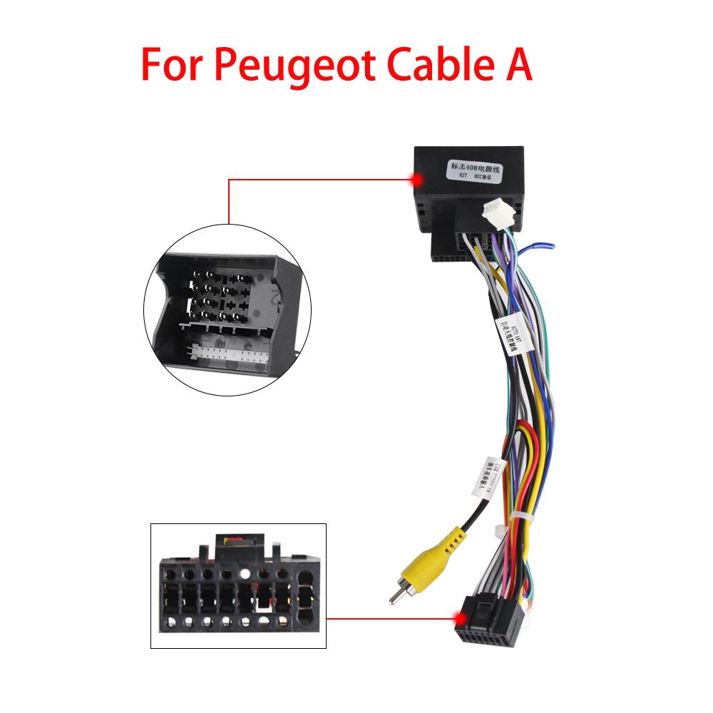 Universal Android Car Radio Wire Harness Power Cord for KIA Nissan Toyota SUZUKI Mitsubishi HONDA Ford Peugeot 2008
