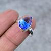 Tanzanite Quartz Gemstone Handmade 925 Sterling Silver Jewelry Ring Size 10 M-278