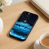 Painted Volleyball Phone Case For iPhone 16,15,14,13,12,17,Pro Max,Plus Silicone Black Case