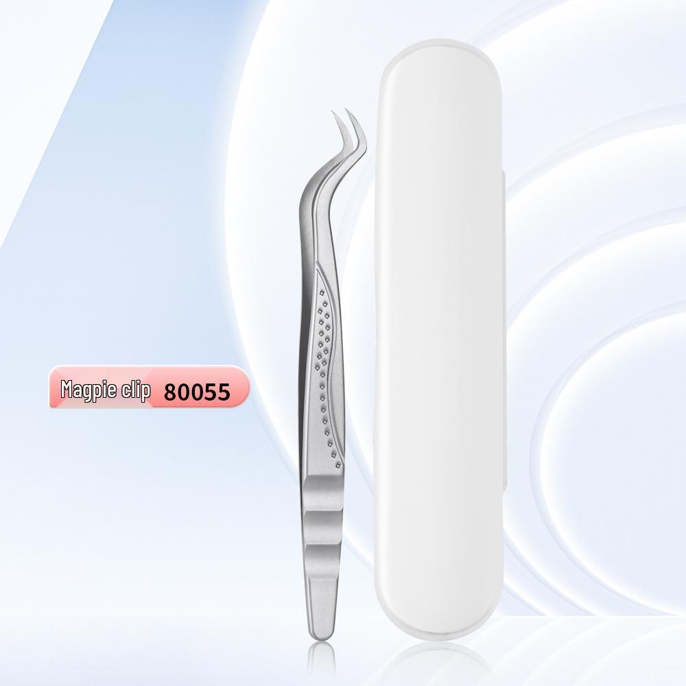 Stainless Steel Curved & Straight Tip Tweezers for Eyelash Grafting & Blackhead Removal