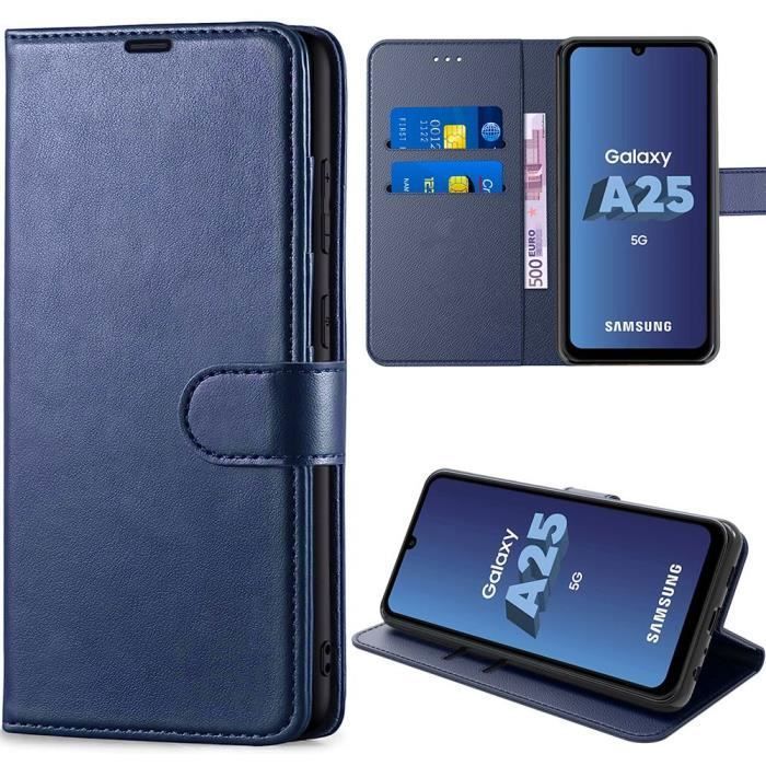 Coque de protection - Samsung - Galaxy A25 5G - Antichoc - Cuir PU - Fentes pour cartes