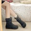 Women's Soft Elastic Thick Sole Heightening Winter Fur One Warm Cold Padded Snow Boots Non-slip Wear Casual Sports Plush Cotton Boots