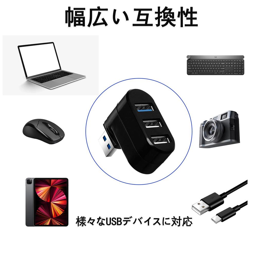 USB USB USB Combo USB Port and Portable 3-Port Hub, 3.0 + 2.0 Hub, Bus-Powered. Expansion, 90°/180° Rotation, High-Speed Hub, Lightweight, Compact,