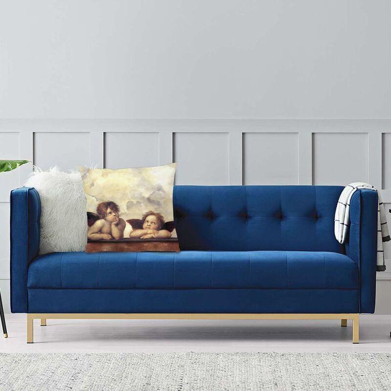 Victorian Era Cushion Cover 45X45Cm Decoration 3D Print Renaissance Angels Winged Cherubs Throw Pillow Case Living Room Two Side
