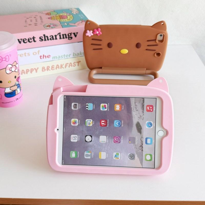3D Cartoon Flower Cat Holder Tablet Case For Samsung Galaxy Tab A7 Lite 8.7 A9 A11 Plus 11 T290 T295 A 8.0in Soft Silicone Cover For iPad Pro Air