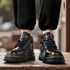 High Top Leather Shoes High Quality Retro and Autumn/winter Style Fashion Party or Work Outdoor Thick Soled Boots New Trendy