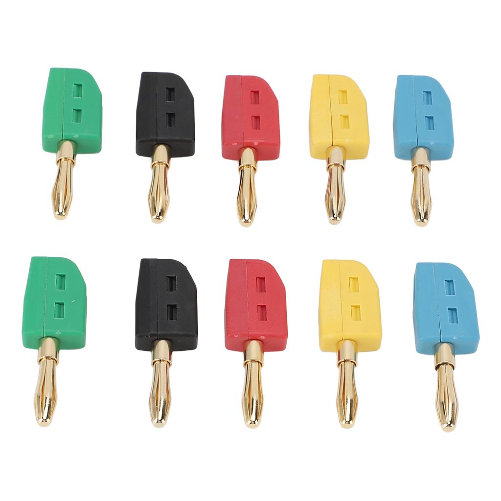 10 Pcs 4mm Banana Plug 32A Gold Plated Brass Quick Connect Banana Connector for Testing Equipment