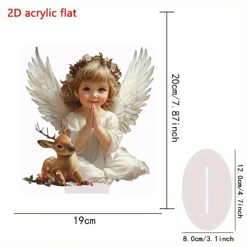 Charming Angel & Reindeer 2D Decoration - Ideal for Christmas and Holiday Celebrations