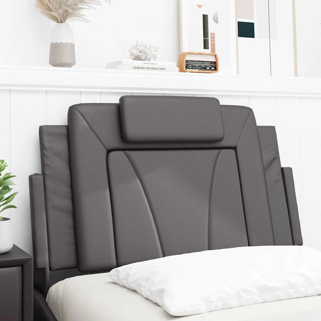Vidaxl Headboard Pillow, Grey, 80 Cm, Faux Leather