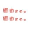24 Stuks Geleidelijke Verandering Pure Wens Teennagel Nagelstuk Eenvoudige Teennagel Sticker Wit Draagbare Nagel Verwijderbare Nepnagel