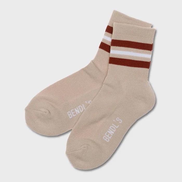 STRIPED SOCKS NO.2 - BEIGE -