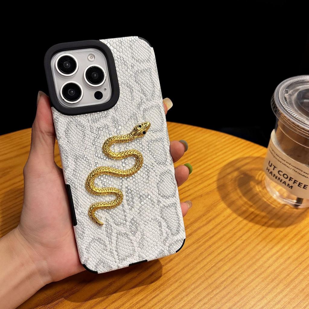 For IPhone 16 ProMax Fall Protection Package for Apple 15 Snake Skin Pattern Phone Case 14 Creative Protective Cover