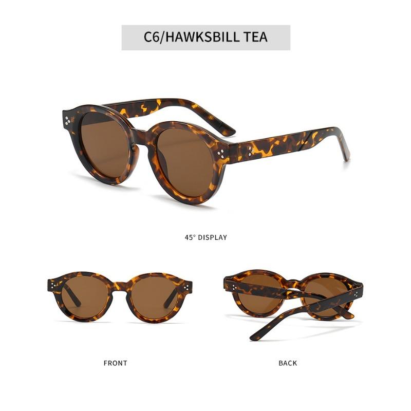 

Classic Round Sun Glasses Women Men Tea Lens Outdoor Driving Shades Vintage Rivet Sun Glasses UV400 Gafas De Sol