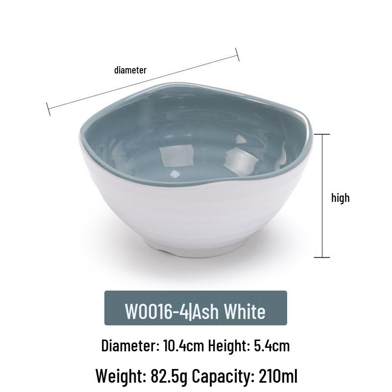 Melamine Imitation Porcelain Square Plastic Bowl for Restaurants and Hotels - Perfect for Fast Food, Barbecue, Bibimbap, and Desserts.