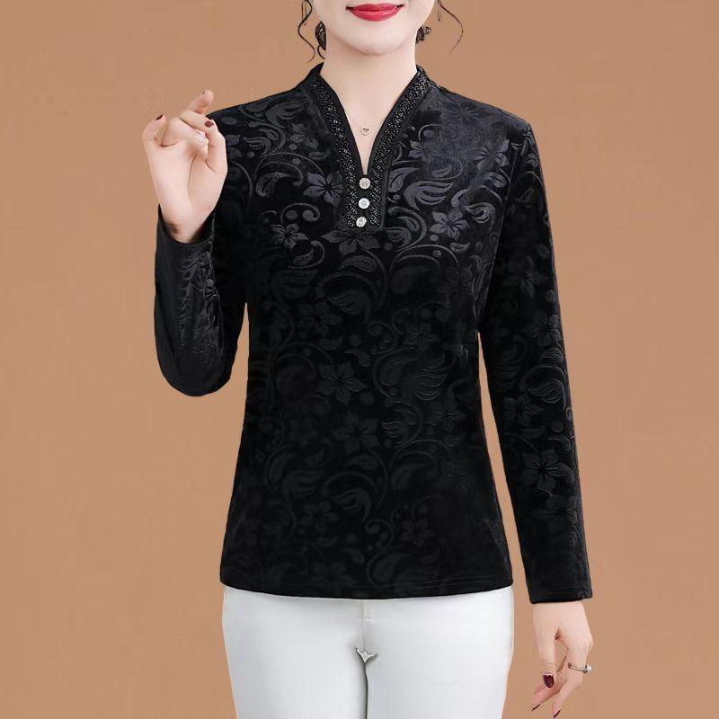 

Тонкий топ з пуловером, гудзиками та модним довгим рукавом для жінок 7XL чорний