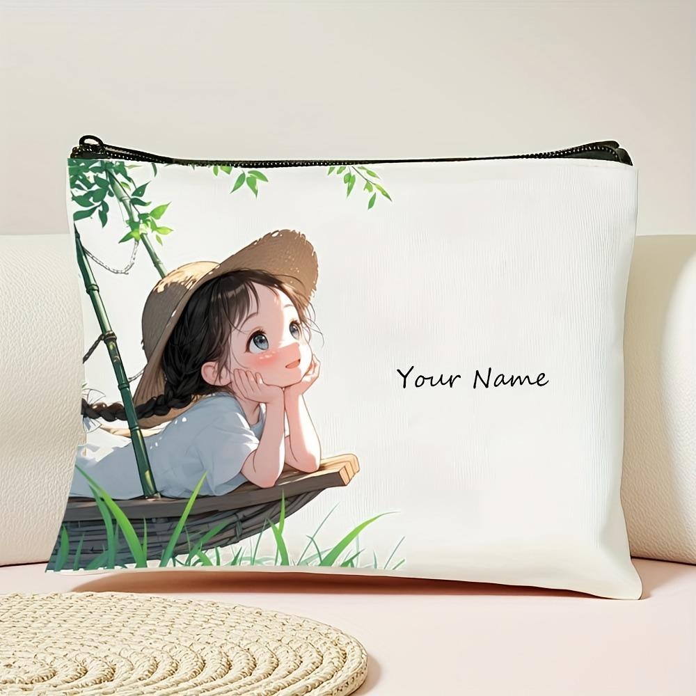 Chic Custom Unique Vintage Cute Floral Makeup Bags for Girls Cosmetic Pouch Toiletry Bag Pencil Case Travel Storage