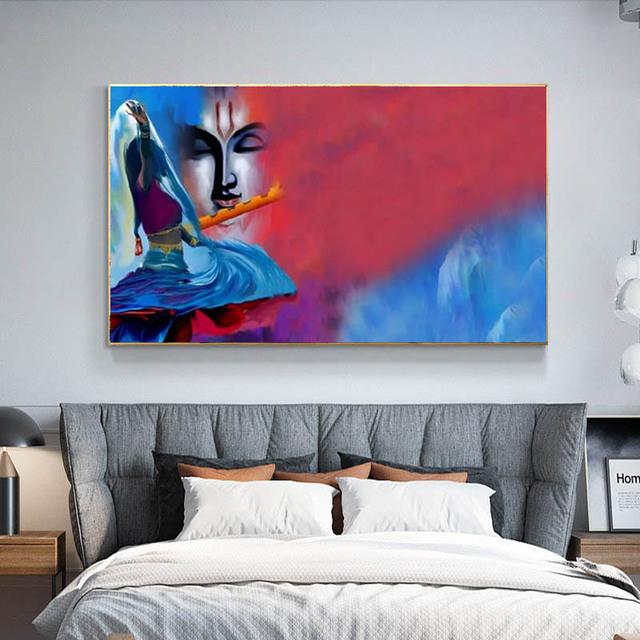 Lord Shiva with Colorful Background Canvas Painting God Shiv Pariwar Posters and Prints Wall Art Pictures Living Room No Frame No Frame