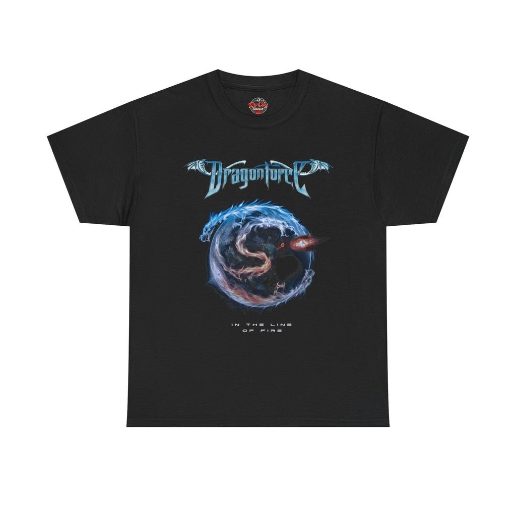 Dragonforce In the Line of Fire Dragon Circling Earth Rock Band Unisex T-Shirt