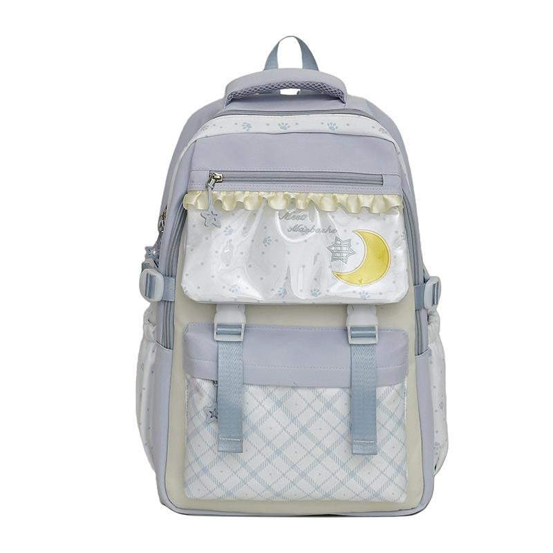 Schoolbag1011 new schoolbag female Korean version Mori small fresh junior high school students solid color simple multi-layer computer backpack