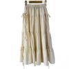 Shop   Women Waistband Side Ribbon 4 Tier Frill Long Skirt Sky Blue Stj Wsk 4605