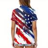 Women's Fashion Casual Lapel Short Sleeve Printed Shirt Women's Button Up Tops