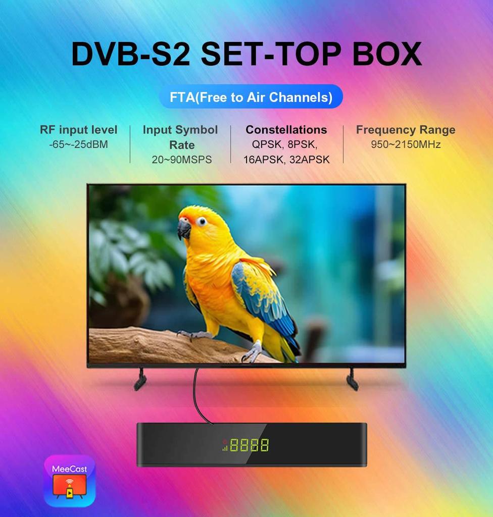 New H265 DVB-S2X TV Set-Top Box MAX265 with WiFi and Network Port, HEVC DVBS2X.