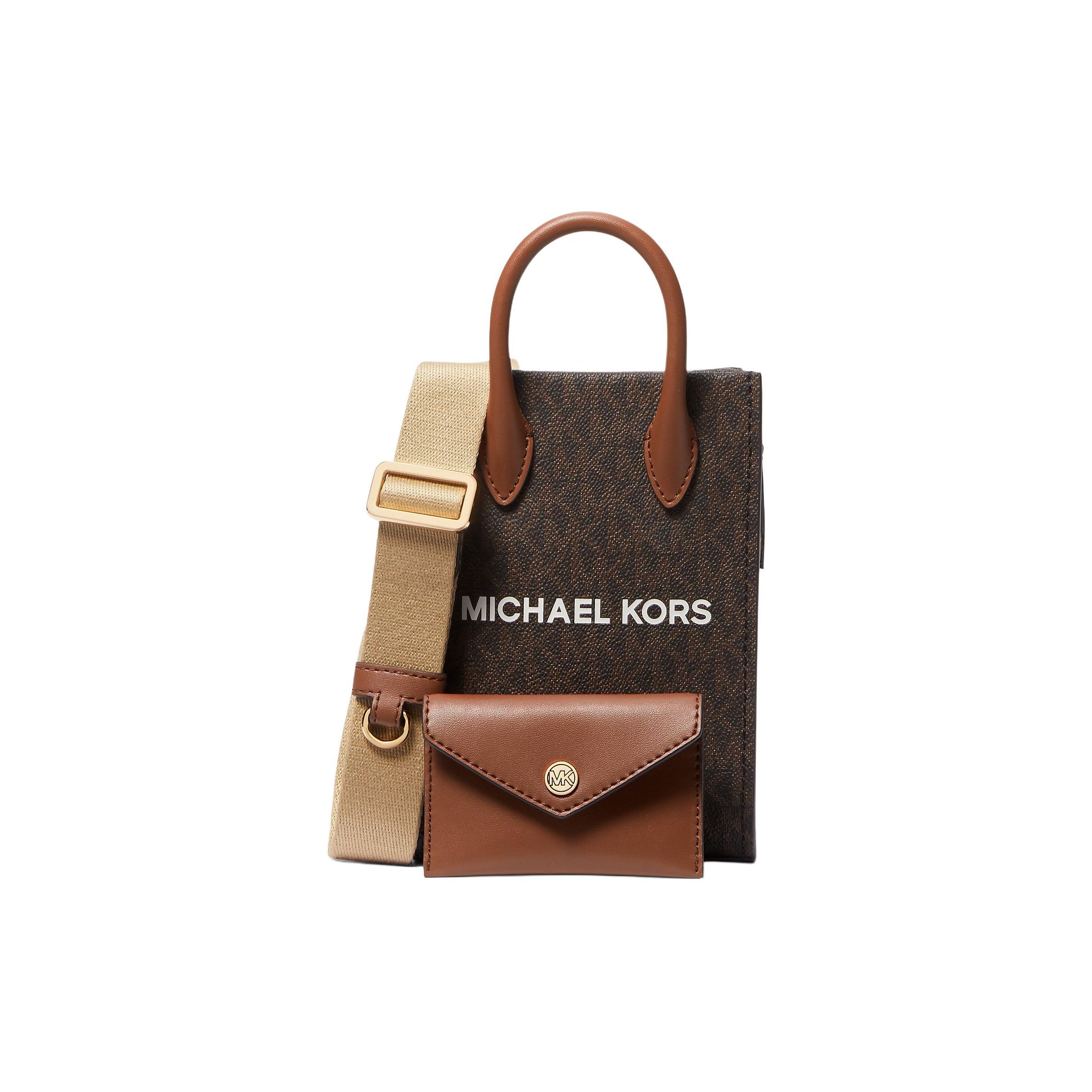 

Michael Kors MK Mirella Canvas Shoulder Crossbody Bag With Gold Hardware Women bags Brown 35S4G7ZC1B-BROWN Basic Set (Bag+Dust Bag)