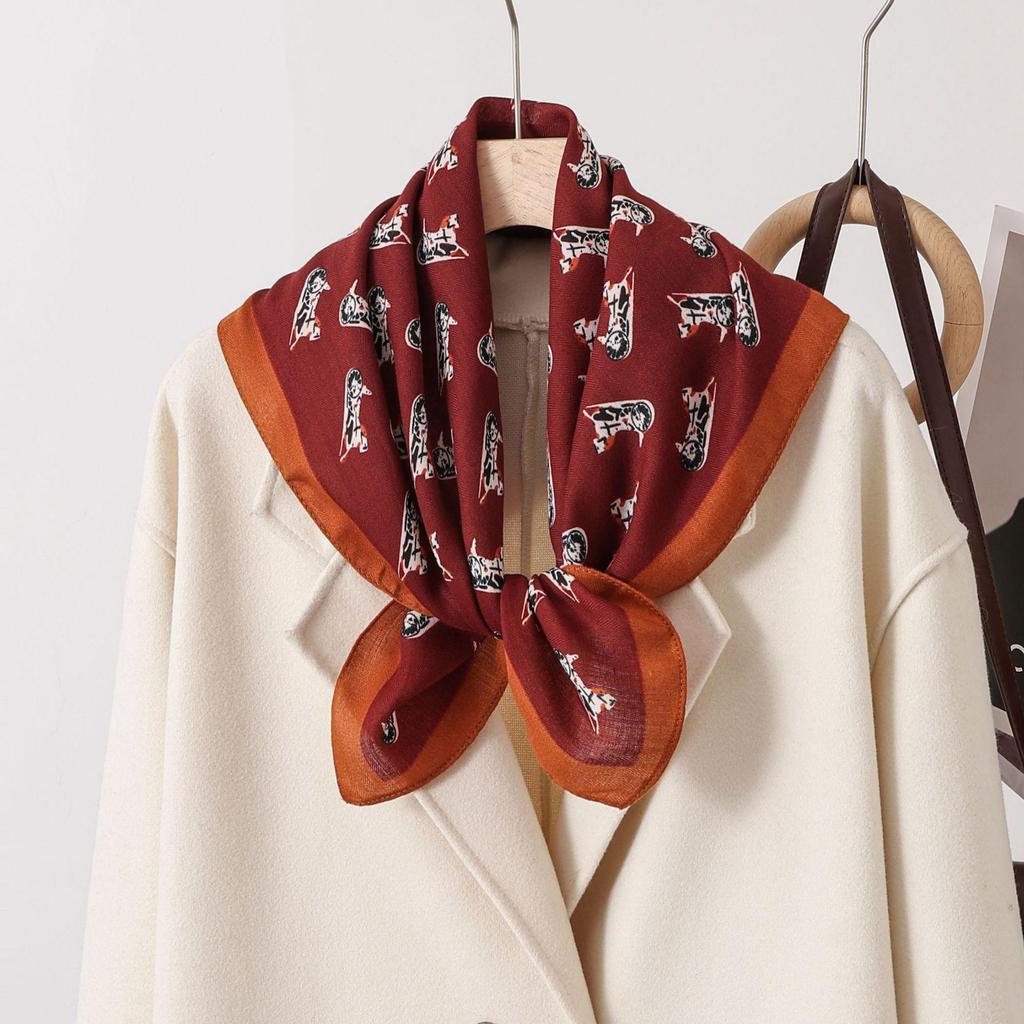 Paisley Patchwork Cotton & Linen Square Scarf for Women - Silk Neck Tie for Shirts, Suits & Waist - Spring/Summer Fashion Accessory