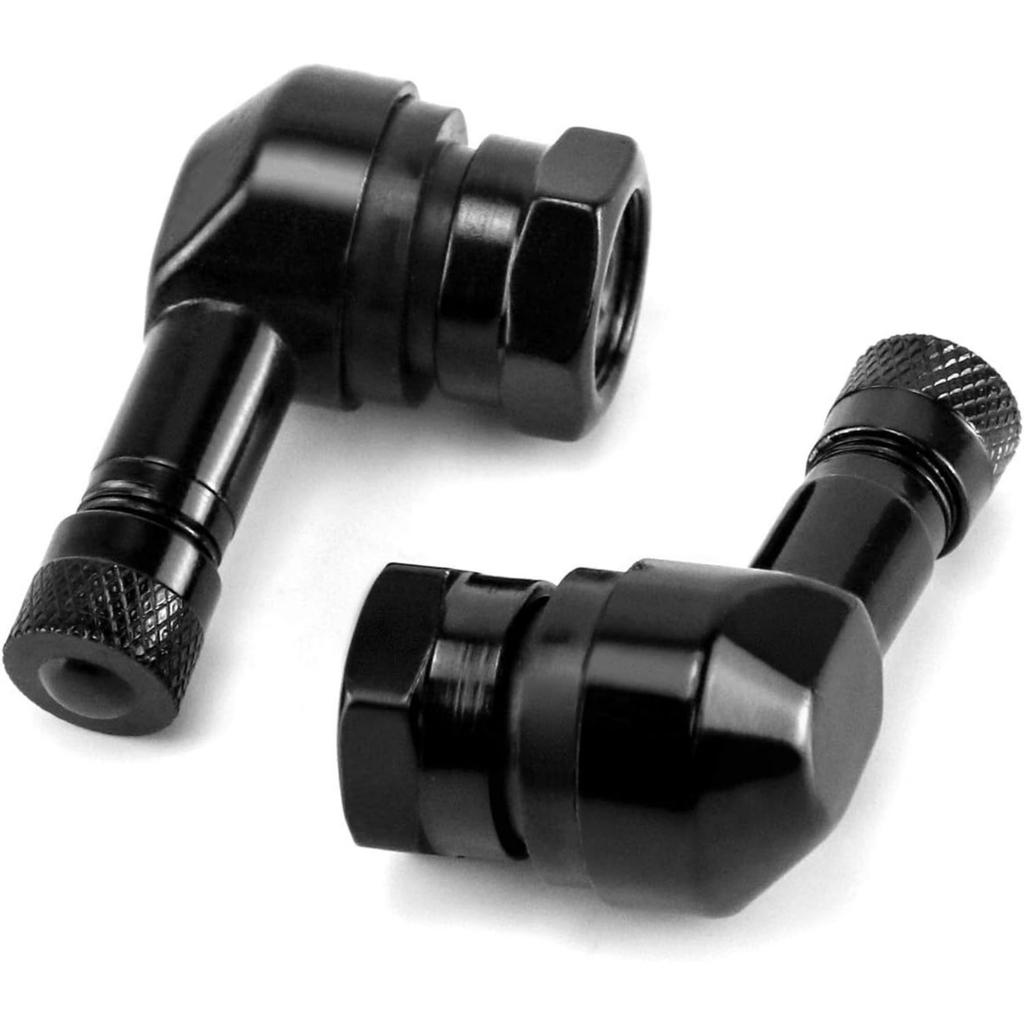 90 Degree Angled Tire Valve Stem, Aluminum Alloy Tyre Valve Caps Extensions with Rubber Seal for Motors Bikes, 2 Pieces