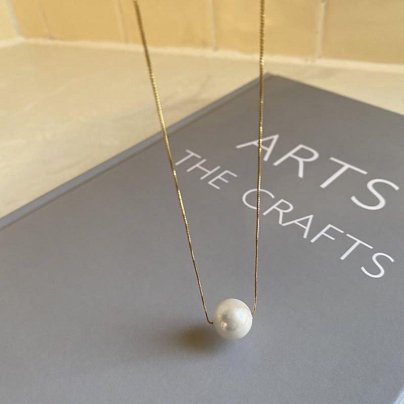 Simple Fashion Pearl Pendant Necklace Elegant Minimalist Pearl Jewelry for Women Girl Gift Accessories