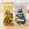 Non-Toxic Christmas Toys Four Seasons Cabin Building Blocks Micro Bricks Kids Educational Toys Diy Christmas Decorations Gifts