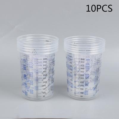 10 Pcs Paint Mixing Calibrated Cup Plastic Paint Mixing Cups 600Ml Mixing Pots for Accurate Mixing of Paints and Liquids