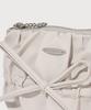 COVERNAT WOMAN Clover Heart Shirred Ribbon Handle Pouch Light Beige