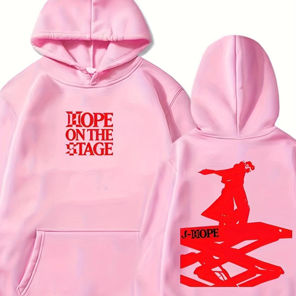 J-Hope 2026 Stage Tour Official Merchandise Hoodie - Korean Rapper' Iconic Signature & Lettering Print, Loose Fit Hooded