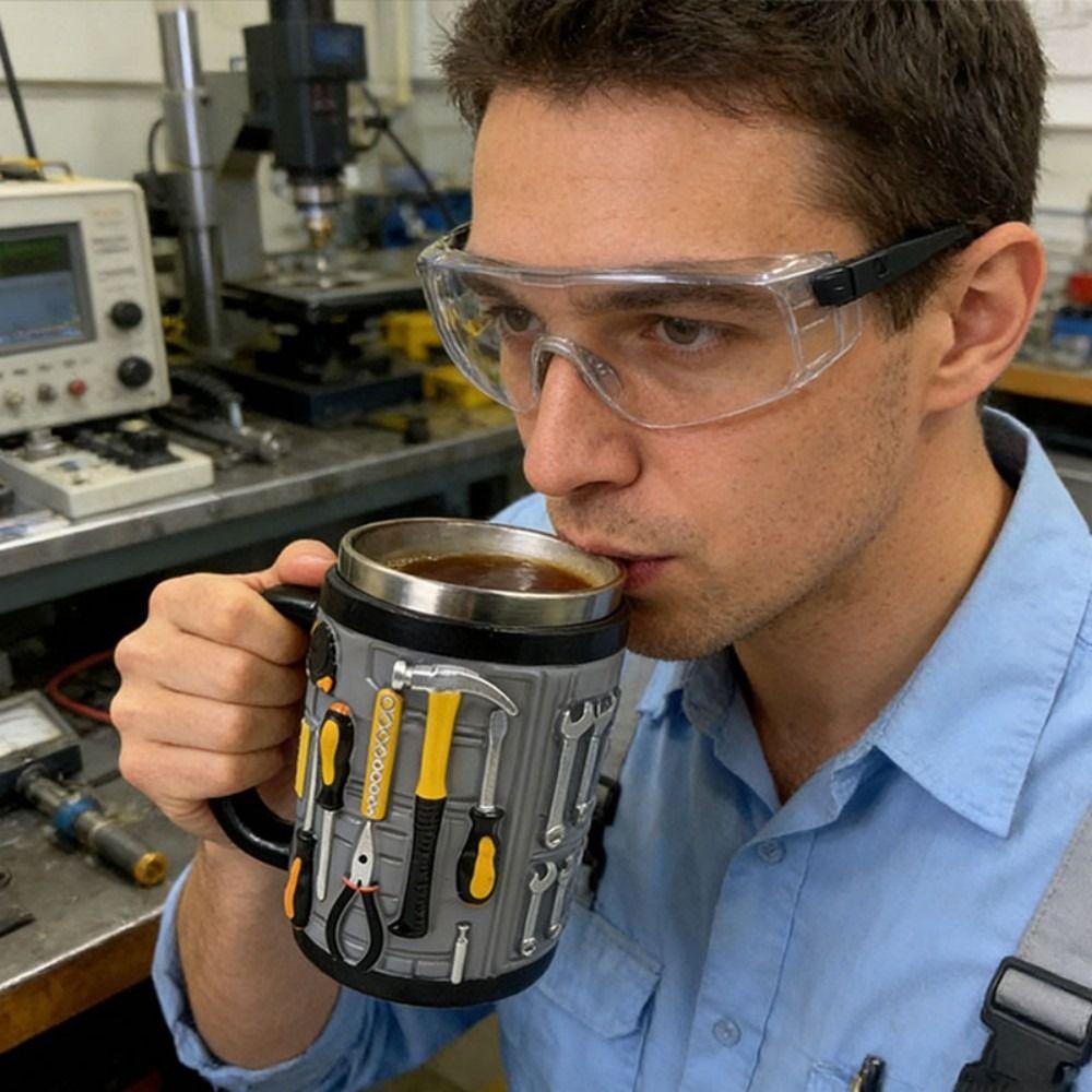 3D design nářadí Hrnnek na kávu Nerezový pohár na vodu Vtipný hrnek pro mechanika Dárky pro muže