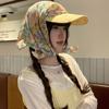 Plaid Headscarf Baseball Hat Floral Triangle Headscarf Hat Driving Scarf Peaked Cap  Summer Outing