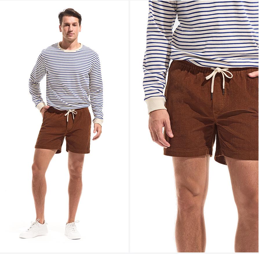 2024 Unisex Heavyweight All-Cotton Corduroy Shorts, Classic Preppy Style, Retro Washed