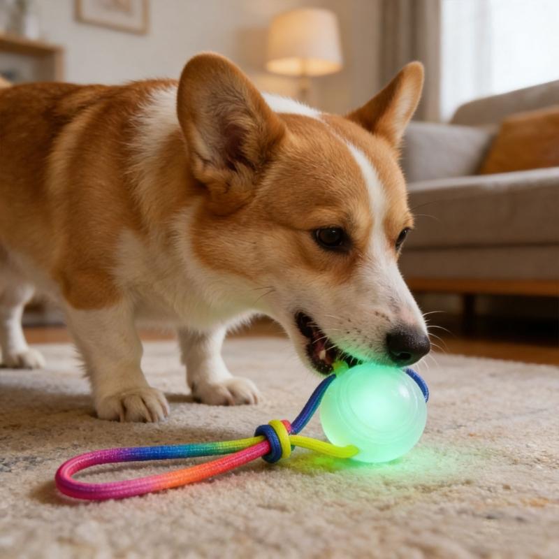 Interactively Pet Ball Flashing Rolling Jumping Waterproof Dog Chew Toy Ball for Aggressive Chewers
