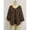 Spring and Summer Fashion Leopard Print Shirts V-neck Pullover Women’s Blouses & Shirts