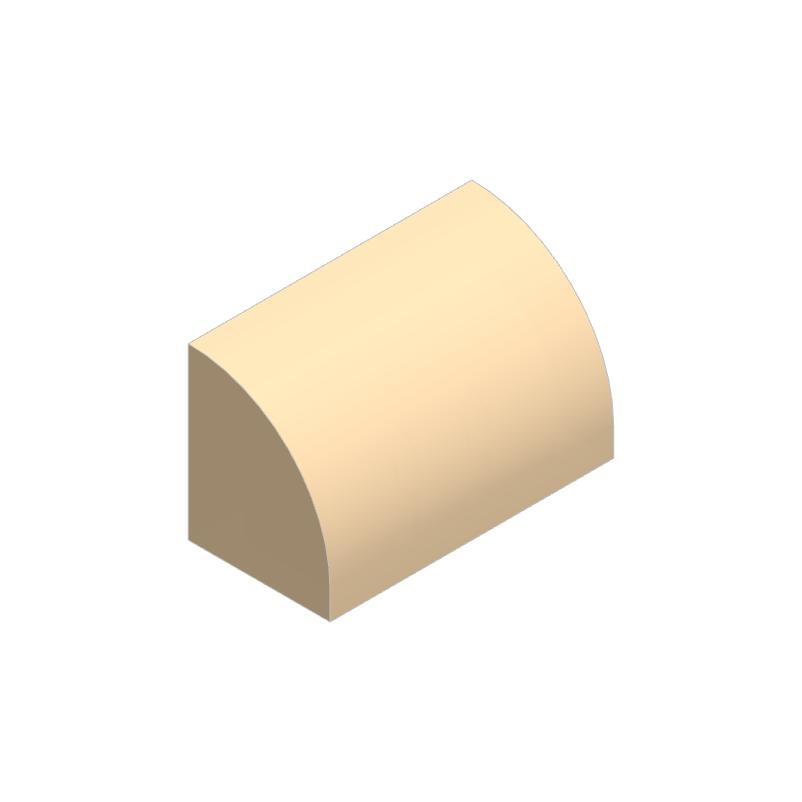 50g/83PCS 37352 Curved 1 x 2 x 1 No Studs with corners Block Moc Color Compatible with Brick DIY Children's Toy