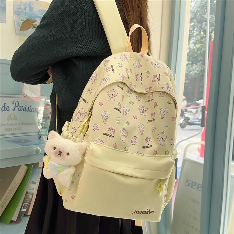 Student Schoolbag Women's Large Capacity Ice Cream Dog Lightweight Backpack
