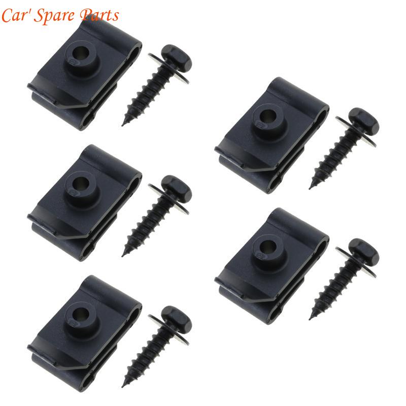 Y4UA Car Screw Base U-Type Mount Fastener Clips Bumper Door Panel Metal Clips