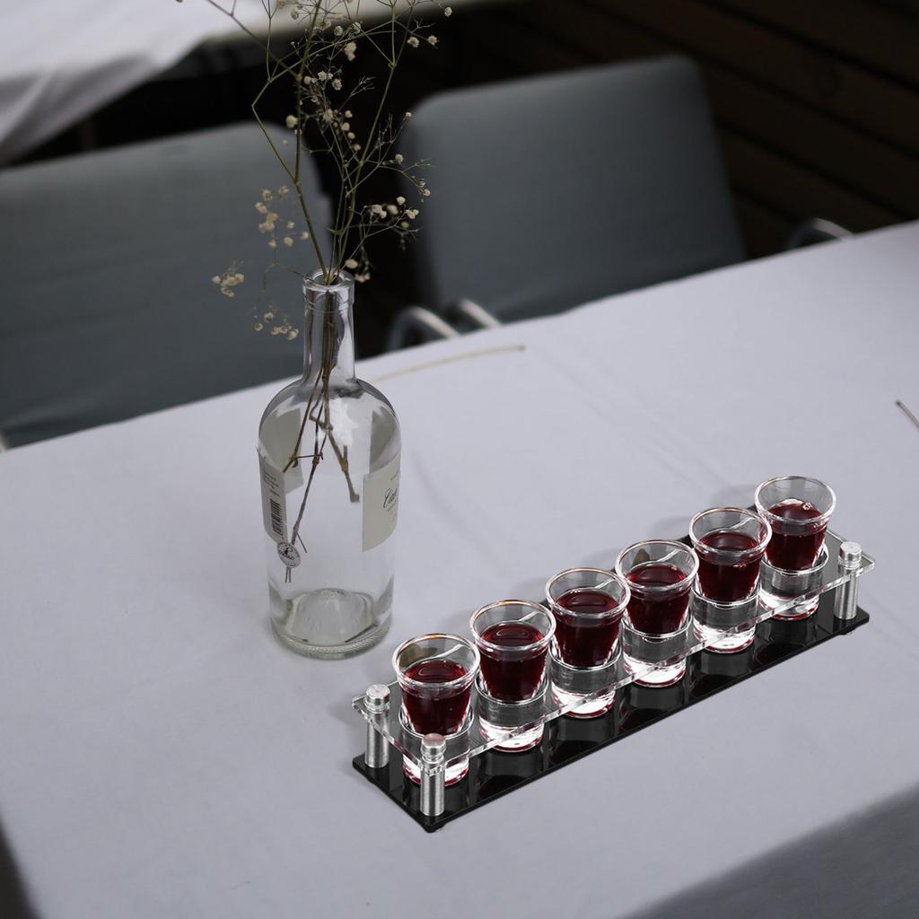 Shot Glasses Holder Acrylic Display Rack Compact Multi-Slots Storage Bar Serving Tray Organizer Shot Glasses Holder