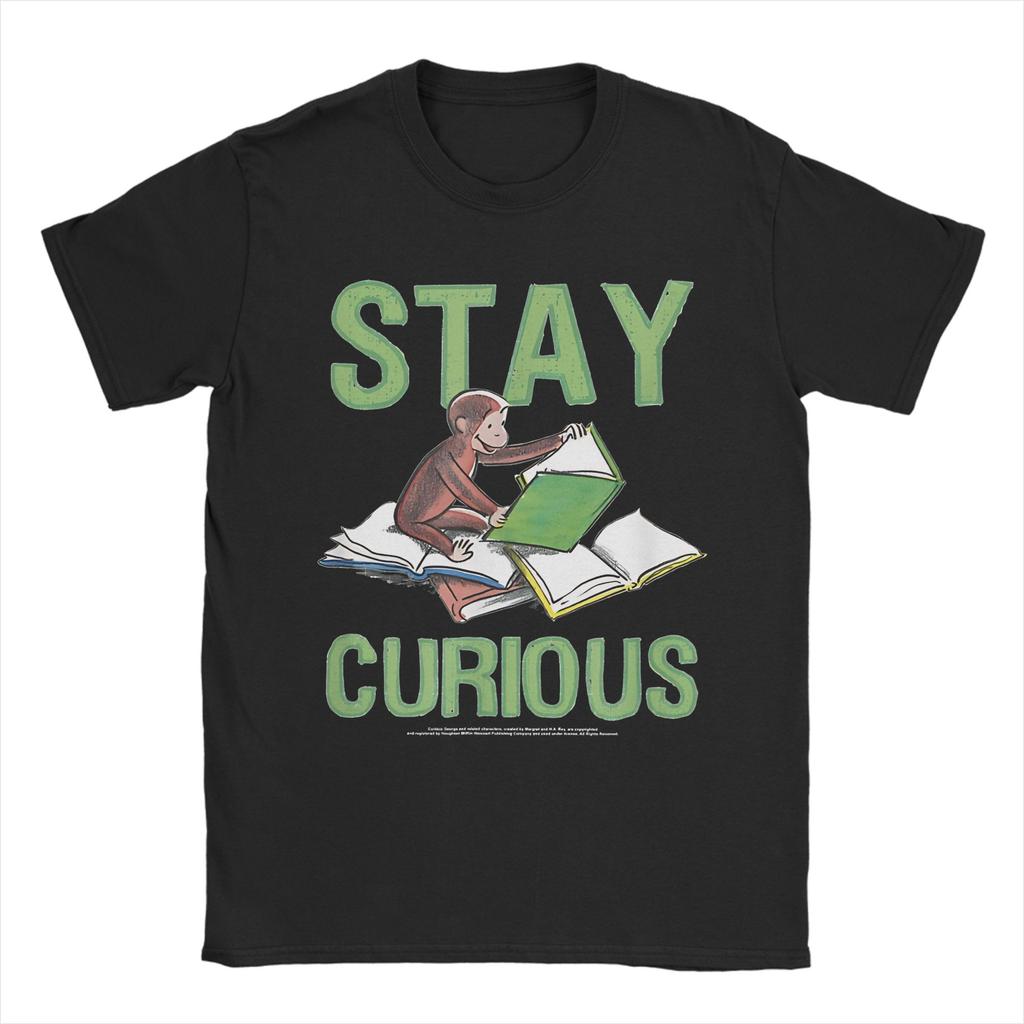 Vintage T Shirt Summer Curious George Novelty TShirts Pure Cotton Tshirt for Unisex Awesome Wholesale Short Sleeve Tees